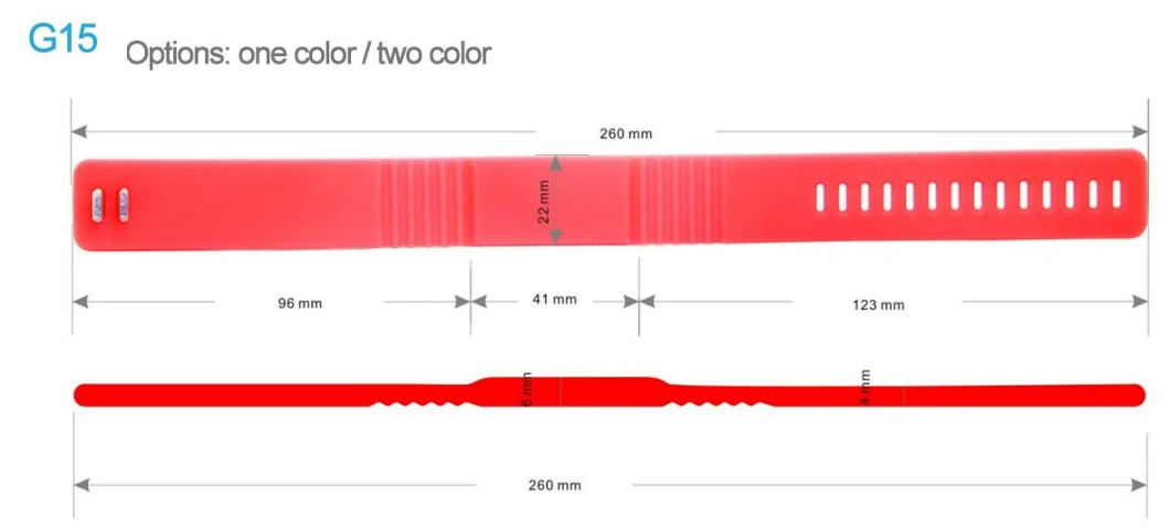 Customized Waterproof G Series G15 Silicone RFID Wristband Eco-Friendly NFC Bracelet 13.56MHz Hf & 125kHz Lf