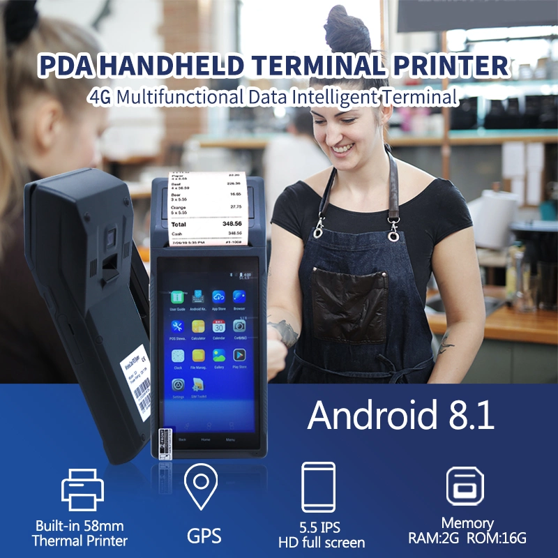 Easy to Carry Android 8.1 Smart Handheld POS Terminal for Connecting Data