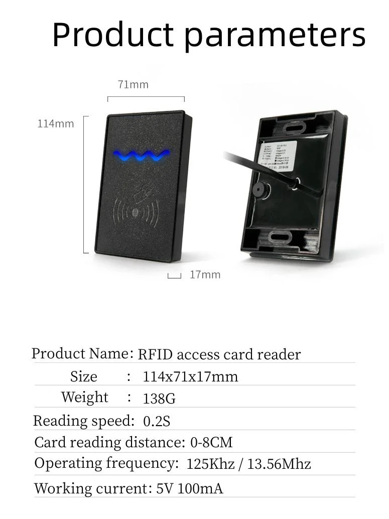 UHF Passive RFID Proximity Access Card Tag Reader 860-960MHz